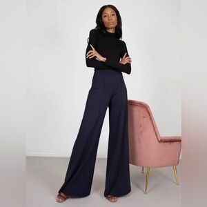 Elegant Navy Wide Leg Pants